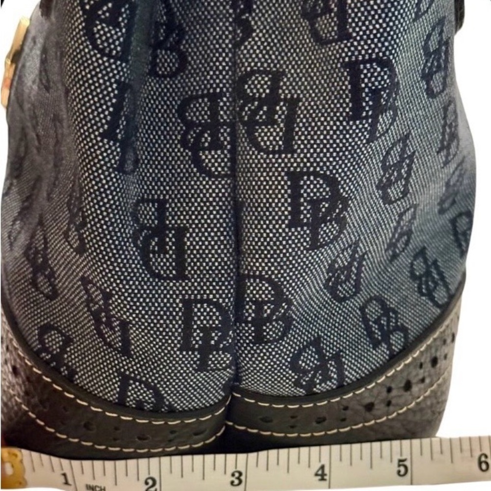 Dooney & Bourke (Navy) Vintage Monogram Tote with Detachable Shoulder Strap - Picture 11 of 14